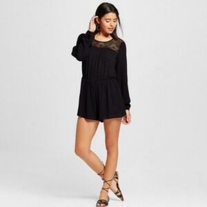 Xhilaration Black Long Sleeve Romper